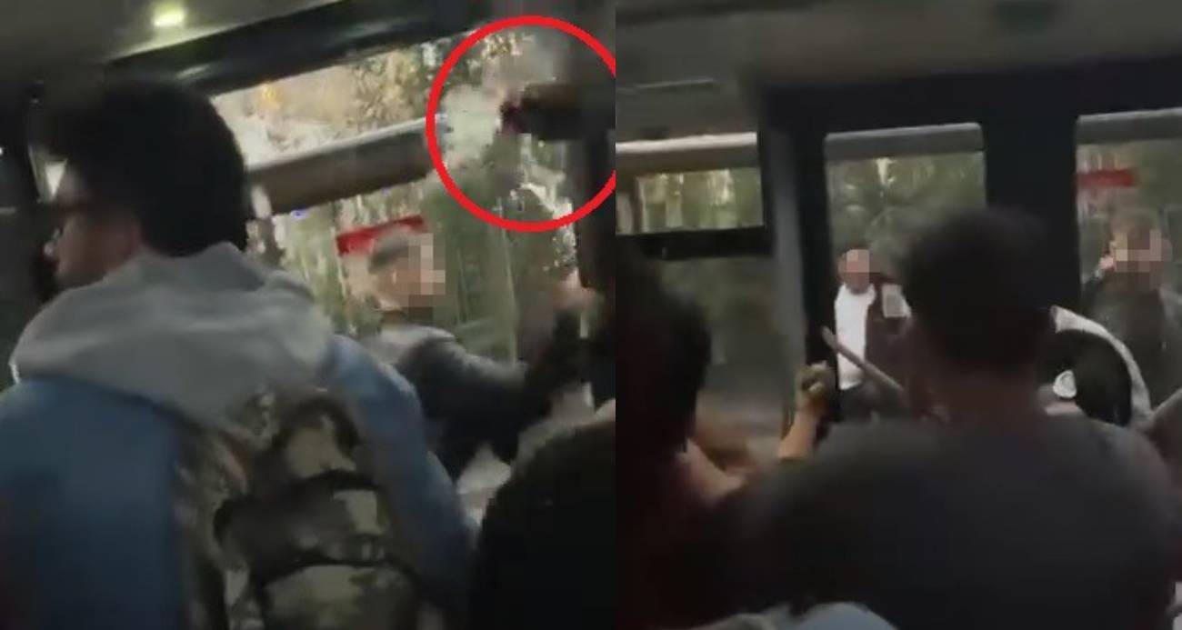 Alkollü yolcu ortalığı birbirine kattı, otobüsün içi savaş alanına döndü