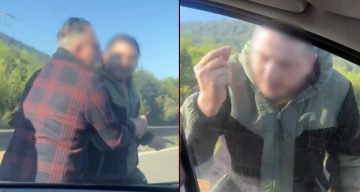 Bayram yolunda maganda dehşeti: Ailenin yolunu kesip sürücüye saldırdı