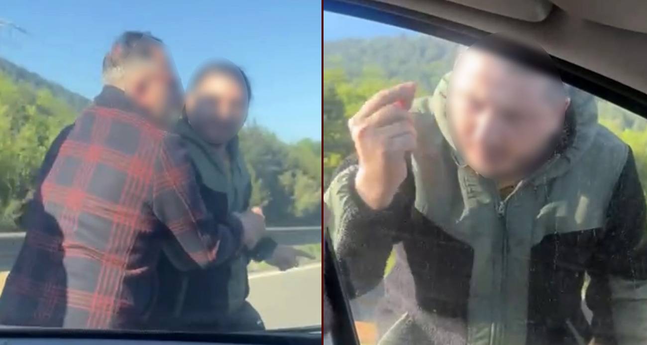 Bayram yolunda maganda dehşeti: Ailenin yolunu kesip sürücüye saldırdı