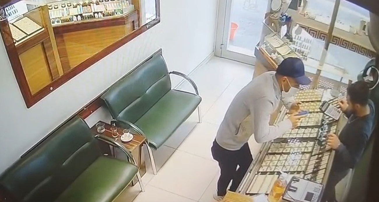 Eşine sürpriz bahanesiyle girdiği kuyumcudan pırlanta çalan şahıs yakalandı