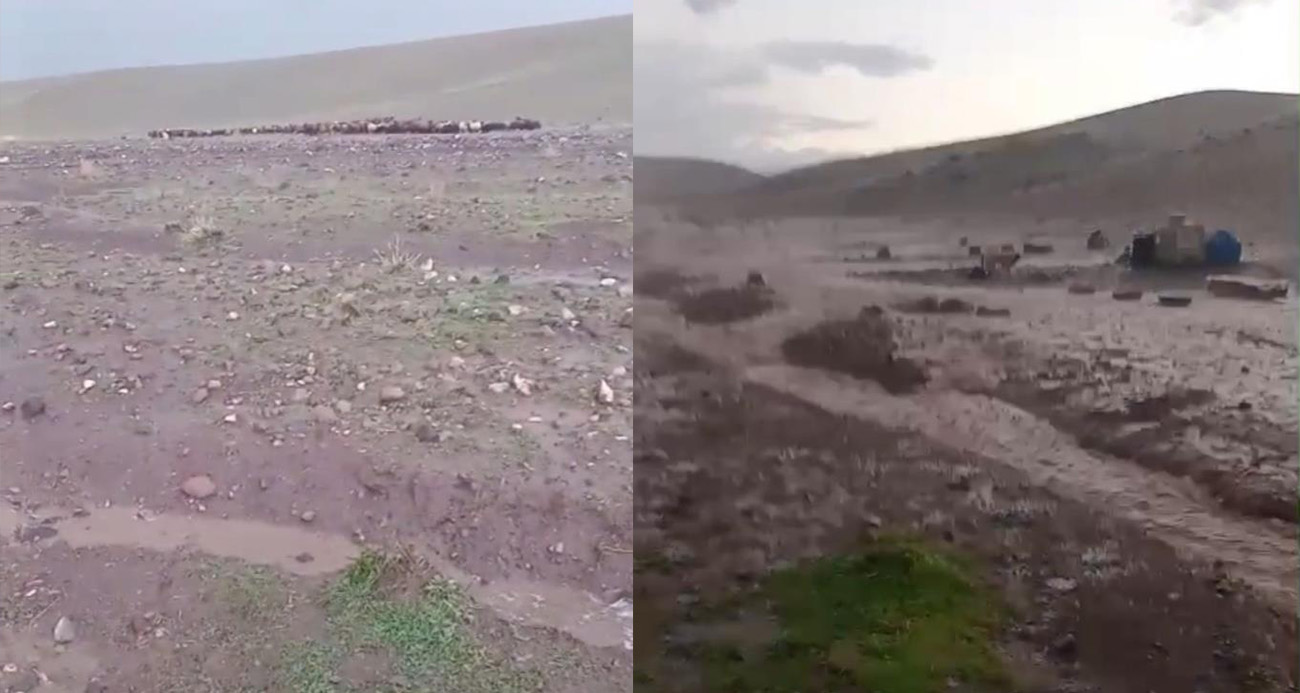 Iğdır’da sağanak ve dolu sonrası sel: Hayvanlar son anda kurtarıldı