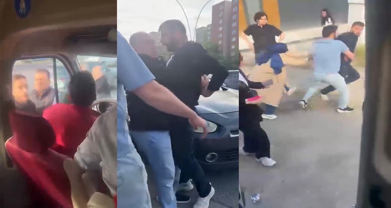 Önünü kestikleri servis sürücüsüne tehditler yağdırıp, darbetmeye çalıştılar