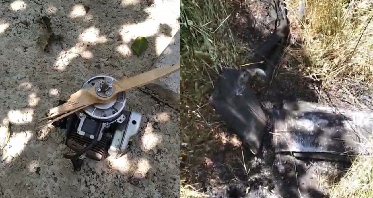 Evin bahçesine İHA düştü ardından alev alev yandı