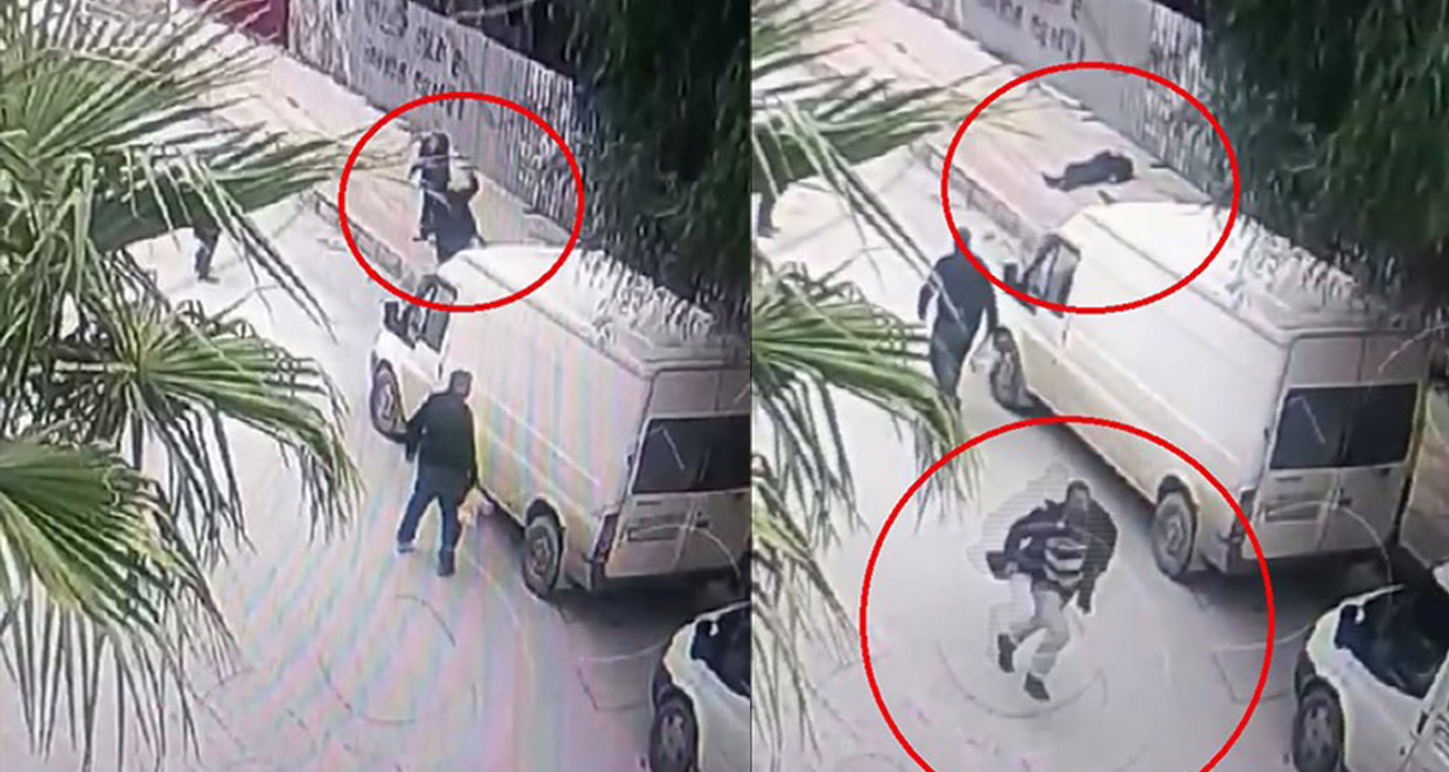 Kaldırım taşıyla gelen ölüm kamerada