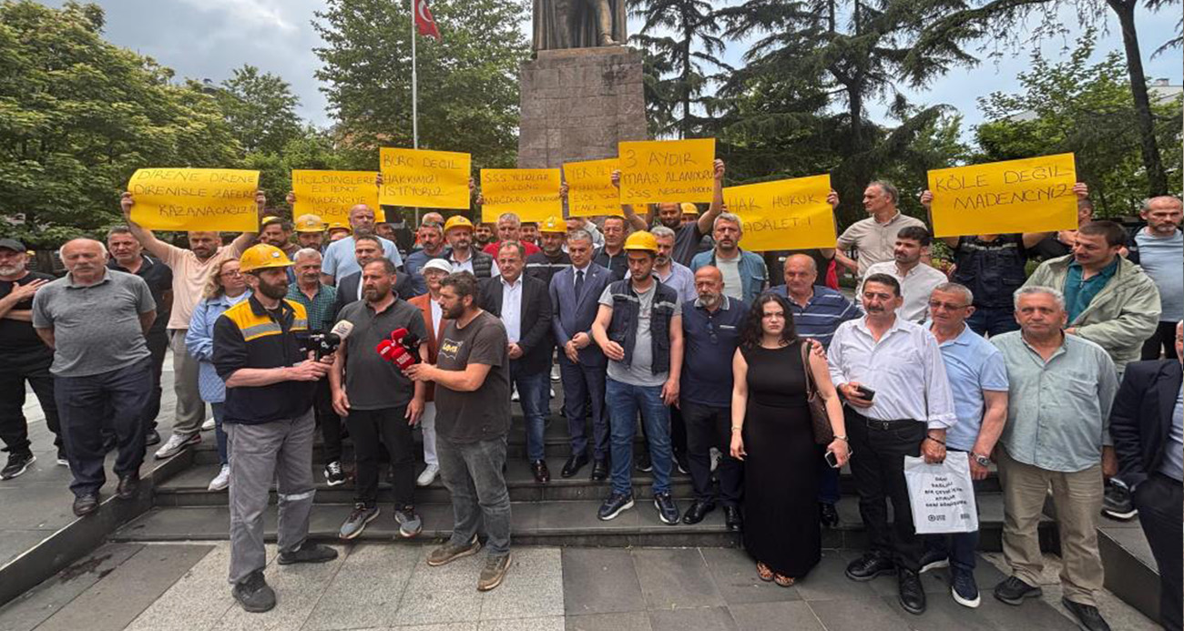 Trabzon’da madencilerin maaş protestosu