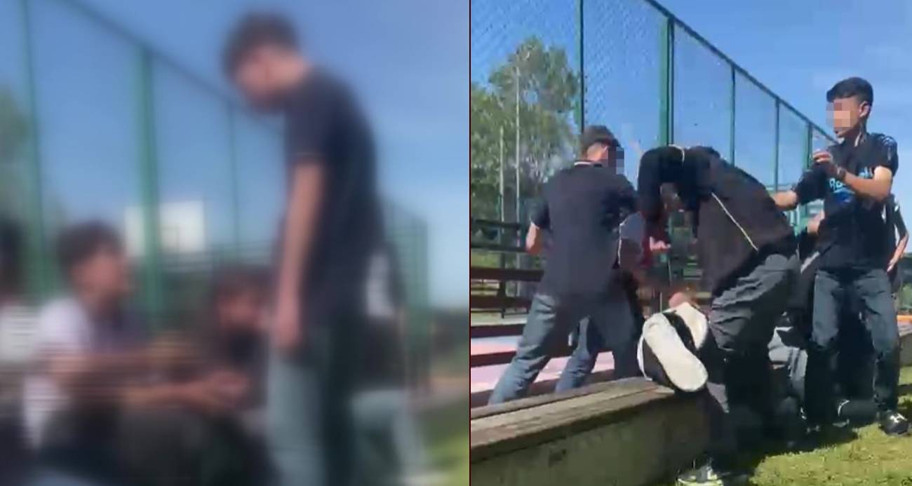 Arnavutköy’de çocuklar arasındaki kavga kamerada: Acımasızca saldırdılar