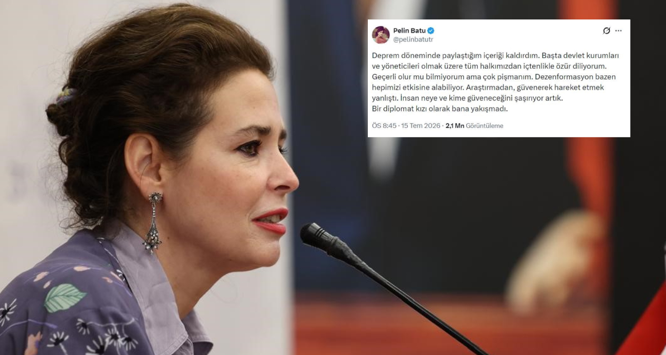 Deprem zamanında “Devlet yoktu” diye paylaşım yapan Pelin Batu özür diledi