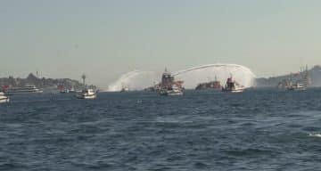 İstanbul Boğazı’nda 15 Temmuz şehitleri için tekne korteji oluşturuldu