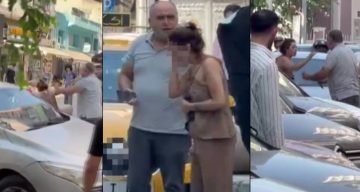 İzmir’de taksici ile vatandaş arasındaki ’güzergah’ kavgası kamerada