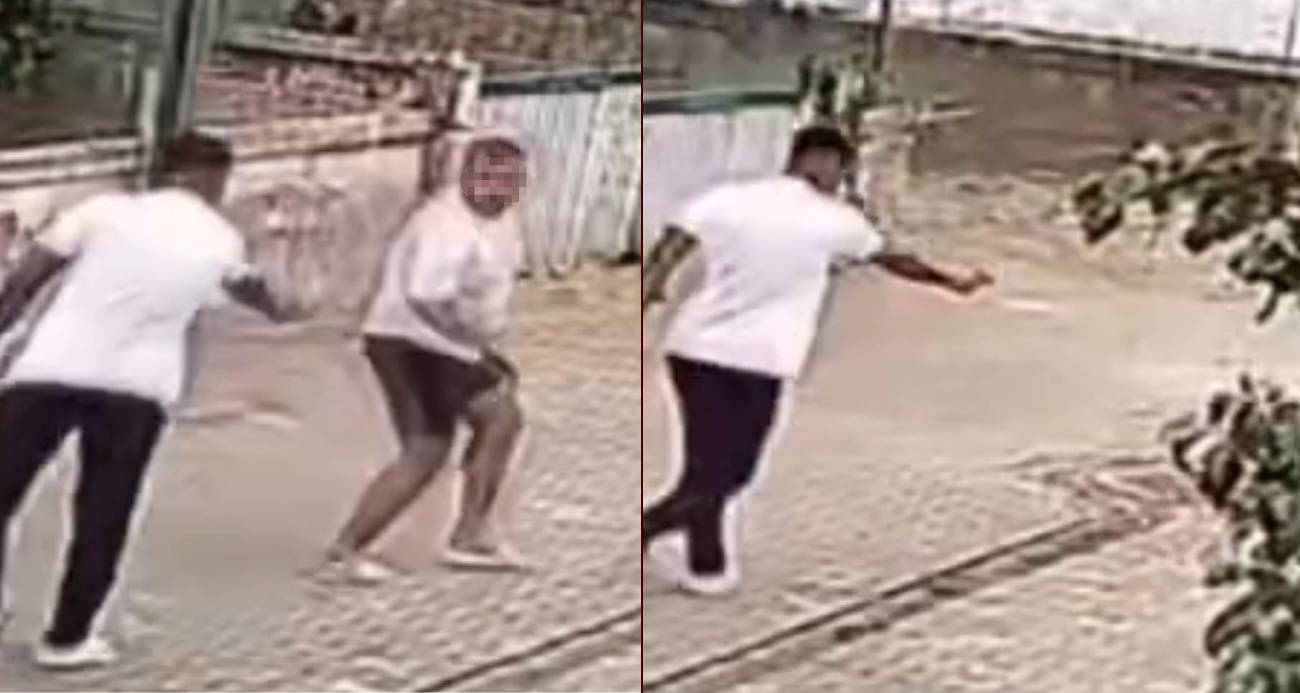 Önce yumrukladı, sonra bacaklarından vurdu: O anlar kamerada