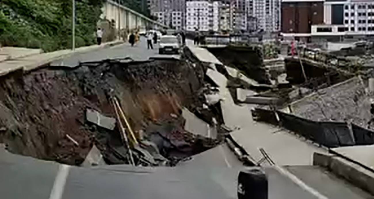 Rize’de yol çöktü, 2 bina tedbir amaçlı tahliye edildi