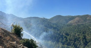 Alanya’da orman yangını sebebiyle 45 ev tedbir amaçlı tahliye edildi