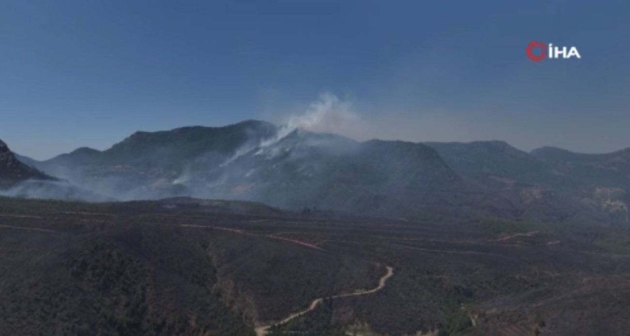 Alanya’daki orman yangınında mücadele ikinci gününde: Bölge dron ile görüntülendi