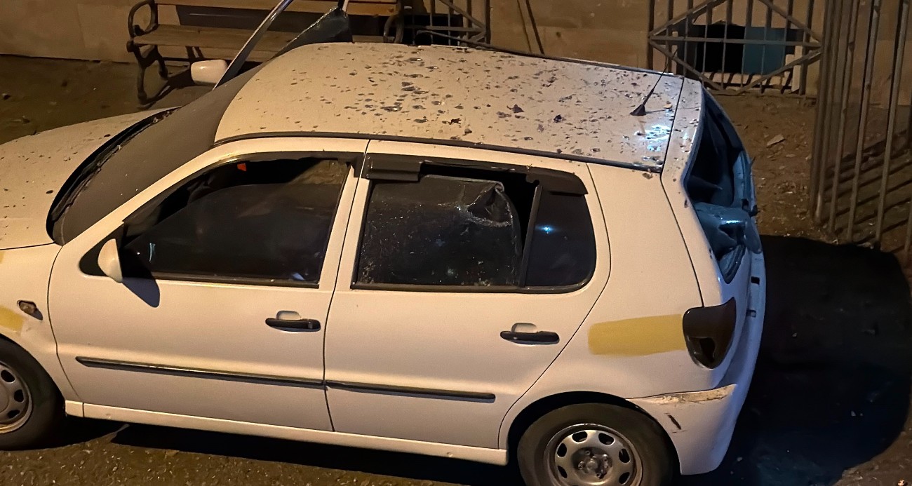 Arsin’de otoparktaki araçların üzerine insansız hava aracı düştü