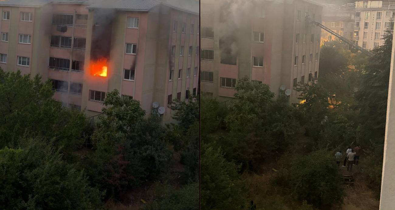 Bingöl’de 16 dairelik bina alevlere teslim oldu: Mahsur kalanları itfaiye merdivenle kurtardı