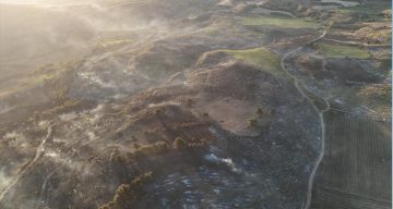 Çanakkale’deki yangında yanan alanlar dron ile görüntülendi
