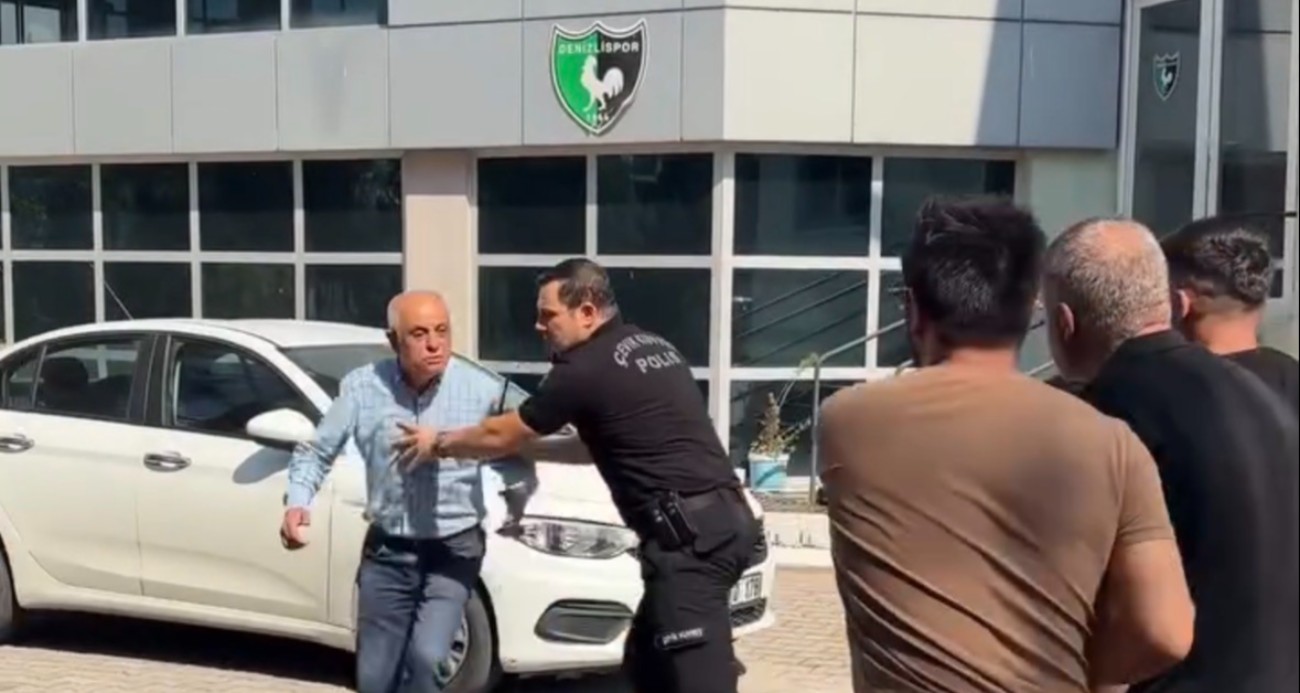 Denizlispor tesislerinde taraftarlar ile başkan arasında gerginlik