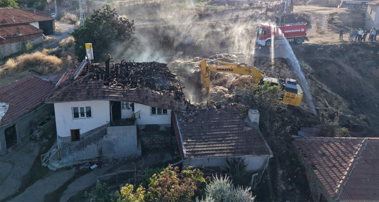 Evleri yanan kadın gözyaşı döken eşini teselli etti: “Ağlama, canımıza bir şey olmadı”