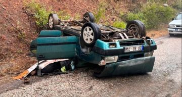 Takla atan Fiat Tofaş otomobilde baba öldü, kızı yaralandı