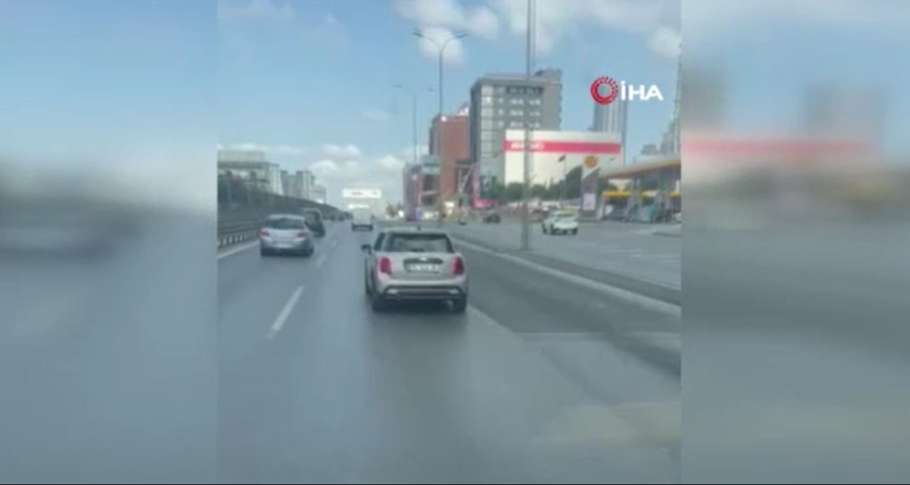 Tartıştığı sürücünün önünde ani fren yaparak gitmesini engelledi