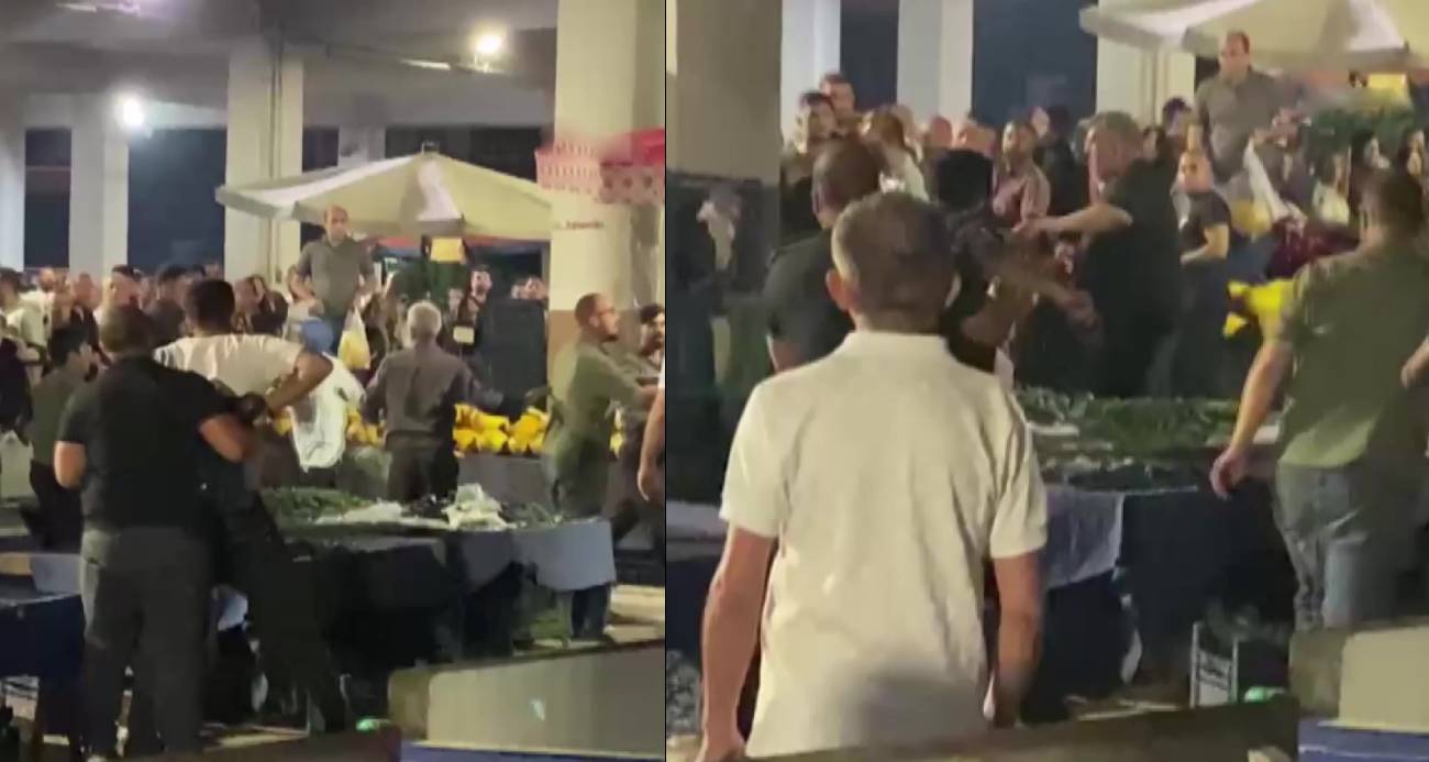 Mamak’ta pazarcılar arasındaki kavga kamerada