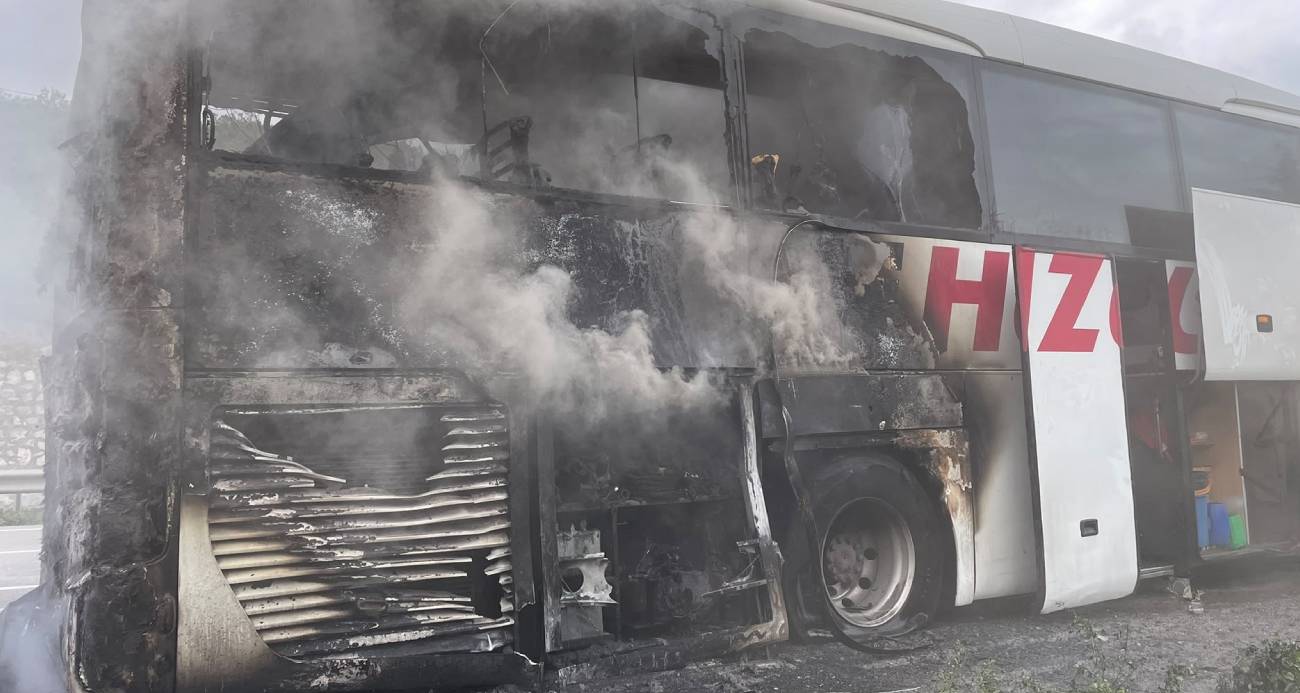 Samsun’da otobüs yangını: Yolcular tahliye edildi