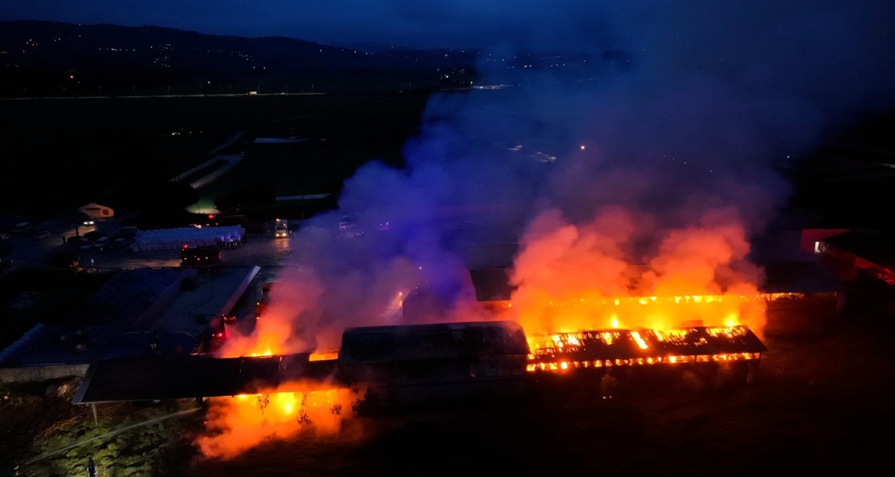 Samsun’da saman deposu alevlere teslim oldu