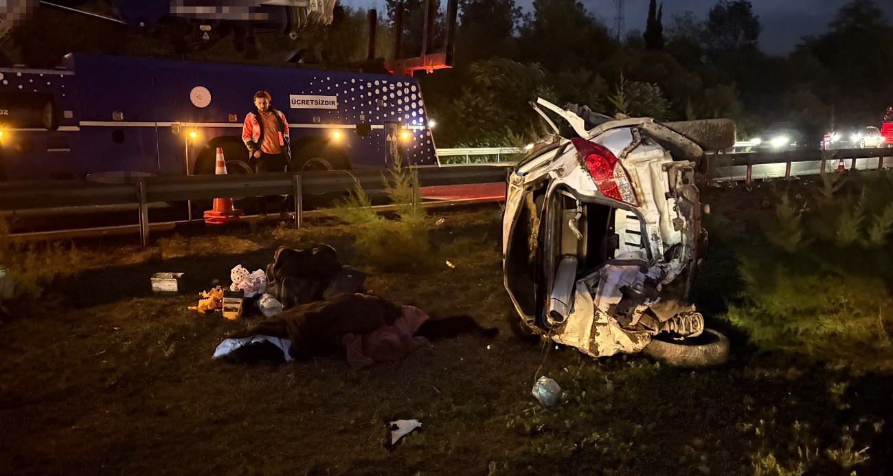 Anadolu Otoyolu’nda otomobil devrildi: 1 ölü, 4 yaralı