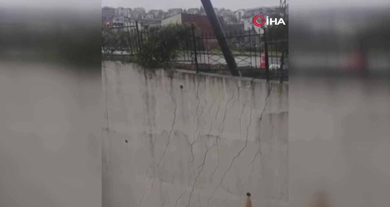 Dev istinat duvarı yerle bir oldu: O anlar kamerada