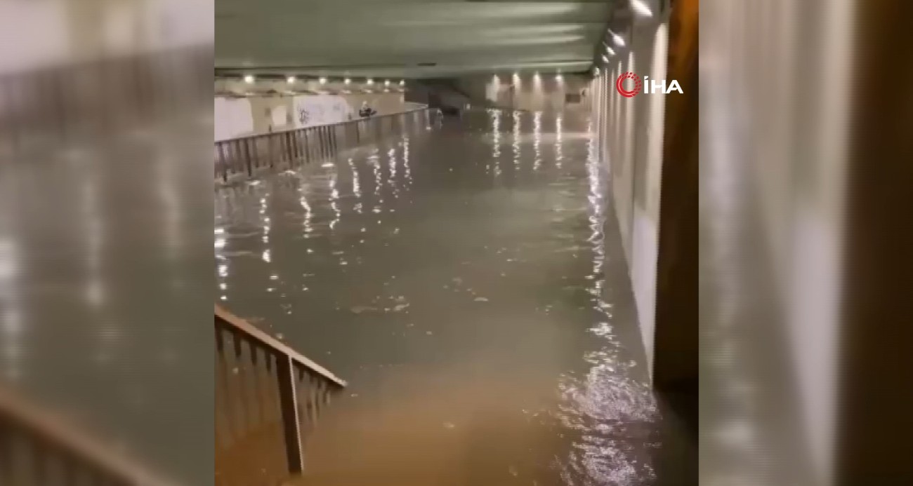 İstanbul’da sağanak yağış sonrası Pendik ve Tuzla’da yollar göle döndü