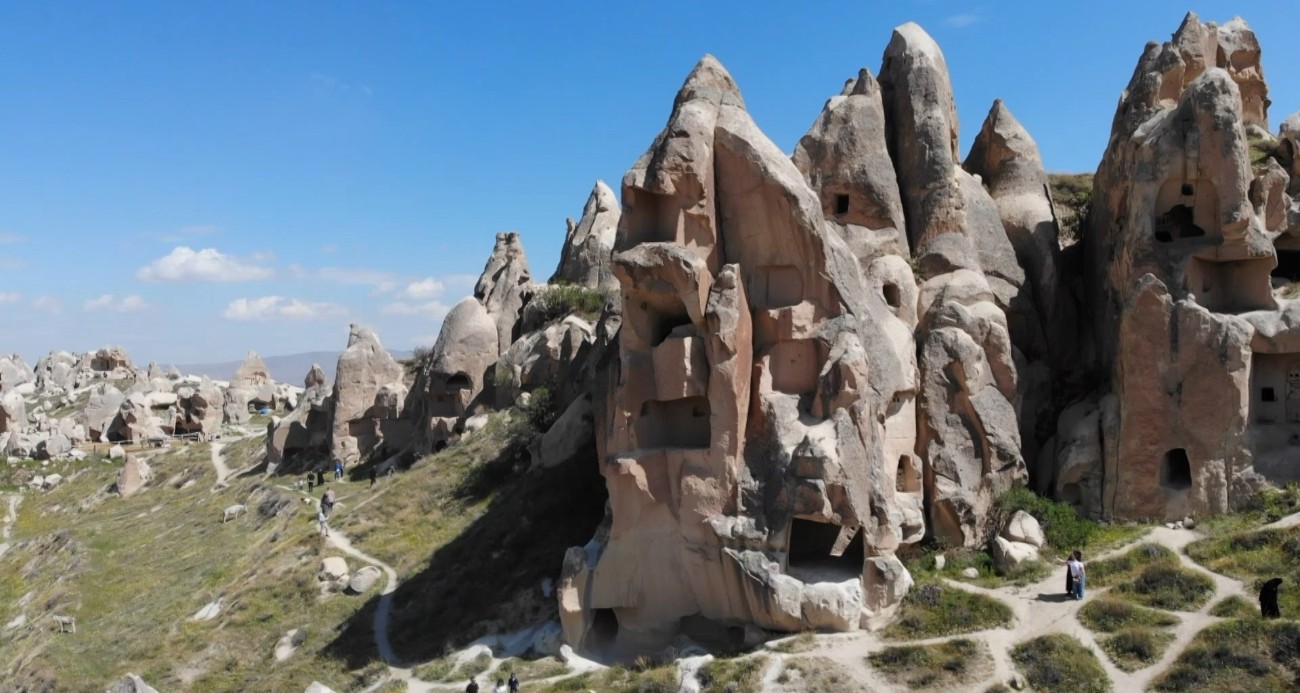 Kapadokya’da düşen kaya parçasının önceki görüntüsü
